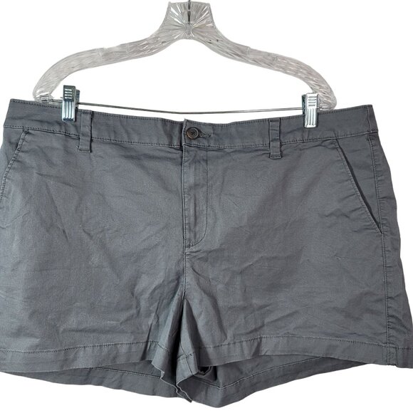 A New Day Stretch Chino Shorts Gray Size 18 Button Zip Pockets Elastizado - Picture 4 of 8